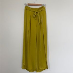 Lime green flowing pants